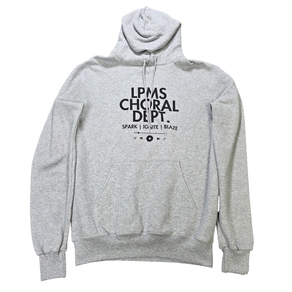 Champion Graphic Hoodie Men's Size S Heather Gray LPMS Choral Dept Print